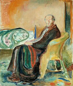 Edvard Munch, Self-Portrait with the Spanish Flu, 1919 Oil on canvas, 59 x 51.5 in National Museum of Art, Architecture and Design, Oslo