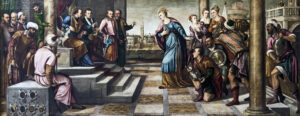 Bonifazio Veronese, Visit of the Queen of Sheba to Solomon Oil on canvas Santa Maria Gloriosa dei Frari, Venice