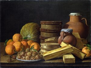 Luis Egidio Meléndez, Still-Life with Oranges and Walnuts, 1772 Oil on canvas, 24 x 32 in Unknown location