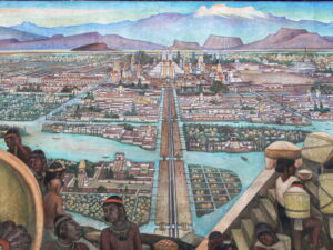 Diego Rivera, The Great City of Tenochtitlan, 1945 National Palace of Mexico, Mexico City