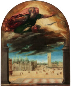 Bonifazio Veronese, God the Father over the Piazza San Marco, between 1543 and 1544 Oil on canvas, 74 x 52 in Gallerie dell'Accademia, Venice