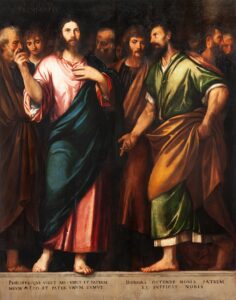 Bonifazio Veronese, The Redeemer and the Apostles, c 1528 Oil on canvas, 74.4 x 59.5 in Gallerie dell'Accademia, Venice
