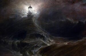 William Daniell, Eddystone Lighthouse, During a Storm Oil on canvas, 34.6 x 52.7 in The Box, Plymouth, UK