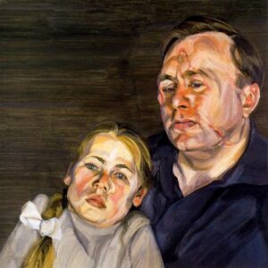 Lucian Freud, A Man and his Daughter, 1963 - 1964 Oil on canvas, 24 x 24 in Private Collection