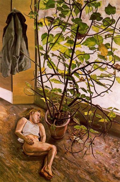 Lucian Freud, Large Interior, Paddington, 1968 - 1969 Oil on canvas, 48 x 72 in Thyssen-Bornemisza Museum, Madrid, Spain