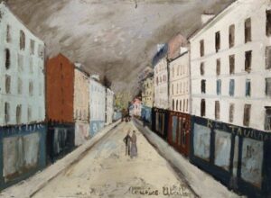 Maurice Utrillo, Rue des Poissonniers, Montmartre Oil on board, 17.4 x 23.4 in Ashmolean Museum, Oxford