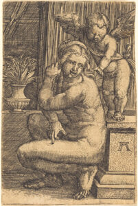 Albrecht Altdorfer, Crouching Venus, c 1525 - 1530 Engraving National Gallery of Art, Washington DC