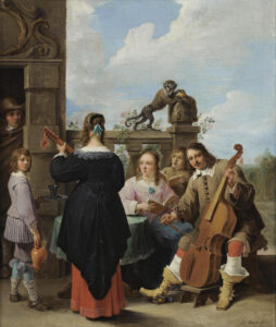 David Teniers the Younger, A Family Concert on a Terrace, between c 1640 and c 1649 Oil on canvas, 16.3 x 13.7 in Private collection