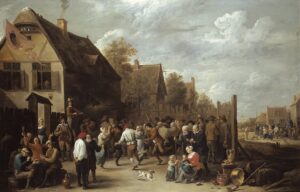 David Teniers the Younger, Village Festival, c 1645 Oil on canvas, 45.3 x 70.1 in Staatliche Kunsthalle Karlsruhe