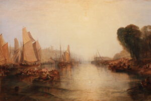 Joseph Mallord William Turner, East Cowes Castle, the Seat of John Nash, Esq.; the Regatta Starting for their Moorings, 1827 Oil on canvas, 36.0 in × 48.5 in Victoria & Albert Museum, London