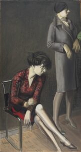 Karl Hubbuch, Twice Hilde II, c 1929 Oil on canvas mounted on masonite, 59 x 30.3 in Museo Nacional Thyssen-Bornemisza, Madrid