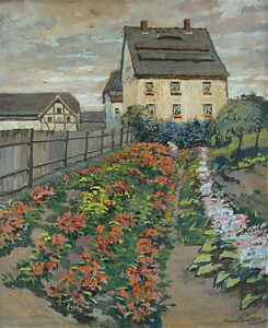 Hans von Bartels, The Flower Garden Gouache on cardboard, 26.3 x 22.6 in Private collection