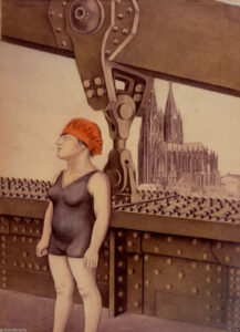 Karl Hubbuch, The Swimmer of Cologne, 1923-1925 Drawing