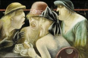 Karl Hubbuch, Kaffeeklatsch/Afternoon Tea, 1933