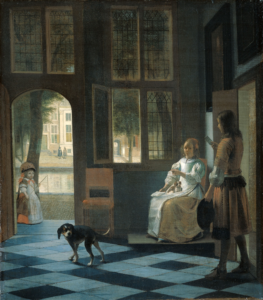Pieter De Hooch, Man Handing a Letter to a Woman in the Entrance Hall of a House, 1670 Oil on canvas, 26.7 x 23.2 in // Rijksmuseum, Amsterdam