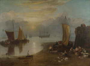 Joseph Mallord William Turner, Sun Rising through Vapour, 1807 Oil on canvas, 52.9 x 70.4 in National Gallery, London