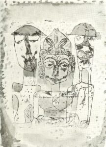 Paul Klee, Greek and Two Barbarians, 1920 Mixed technique 15.3 x 10.6 in