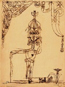 Paul Klee, Fitzlibutzli (Kaiser Wilhelm II), 1918 Brown ink on paper, 11.6 × 12.5 in Strasbourg Museum of Modern and Contemporary Art