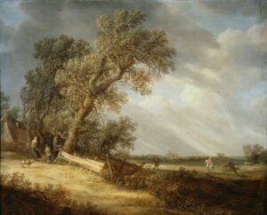 Jan Van Goyen, Landscape with a Rainbow, 17th century Oil, 49 x 60.8 in Hallwyl Museum, Stockholm