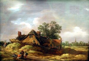 Jan Van Goyen, Farmyard, 1628 Oil Museum of Fine Arts, Leipzig