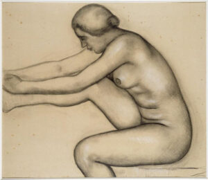 Aristide Maillol, Naked Woman Sitting, Holding Her Right Leg, Louvre, Paris