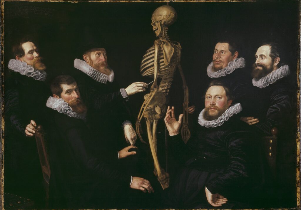 Nicolaes Eliaszoon Pickenoy, The Osteology Lesson of Dr. Sebastiaen Egbertsz., 1619 Oil on canvas, 53.1 x 73.2 in Rijksmuseum, Amsterdam
