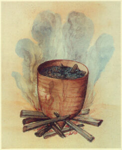 John White, Clay Pot of North Carolina Algonquins Used for Boiling, 1585 Watercolor British Museum, London