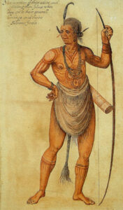 John White, Warrior of the Secotan Indians in North Carolina, 1585 Watercolor British Museum, London