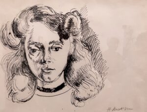 Henri Matisse, Portrait of Marguerite, 1906 Ink and paper Private collection