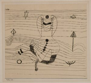 Paul Klee, Rider Unhorsed and Bewitched, 1920 Ink on paper mounted on cardboard, 9 5/8 × 12 3/4 in Metropolitan Museum of Art, New York