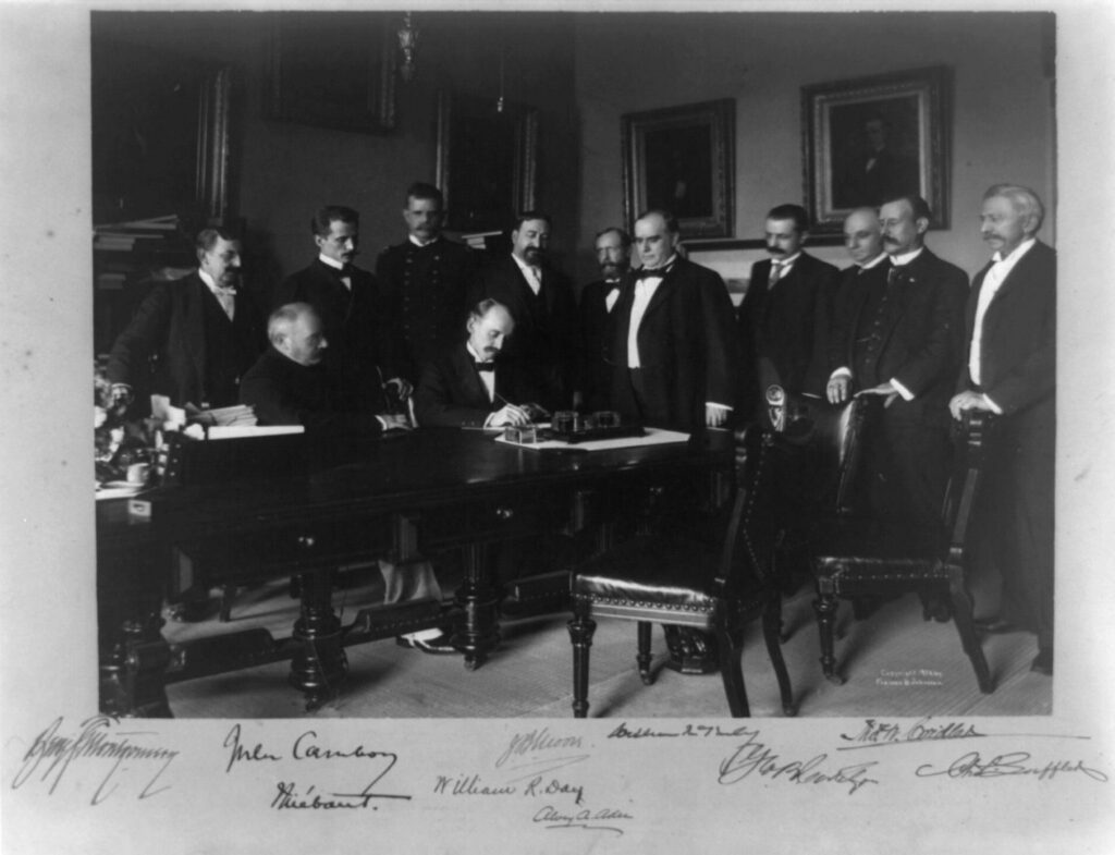 Frances Benjamin Johnston, Signing of the Peace Protocol of the Spanish-American War, August 12, 1898