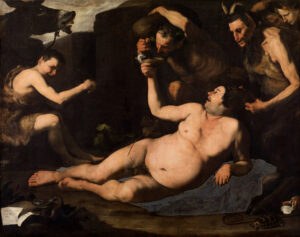 Jusepe de Ribera, Drunken Silenus, 1626 Oil on canvas, 72.8 x 90.1 in Museo di Capodimonte, Naples