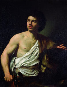 Simon Vouet, David with the Head of Goliath, 1620 - 1622 Oil on canvas, 47.63 x 37 in Musei di Strada Nuova, Genoa