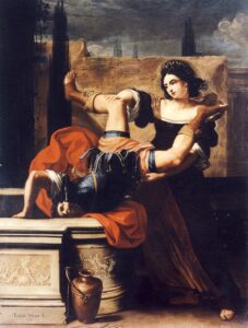 Elisabetta Sirani, Timoclea Kills the Captain of Alexander the Great, 1659 Oil on canvas, 89.7 x 68.7 in Museo di Capodimonte, Naples