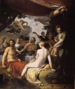Abraham Bloemaert, The Feast of the Gods at the Wedding of Peleus and Thetis, 1638 Oil on canvas, 76.2 x 64.7 in Mauritshuis, The Hague