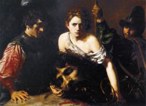 Valentin de Boulogne, David with the Head of Goliath and Two Soldiers, between 1620 and 1622 Oil on canvas, 39 x 52.75 in Museo Thyssen-Bornemisza, Madrid