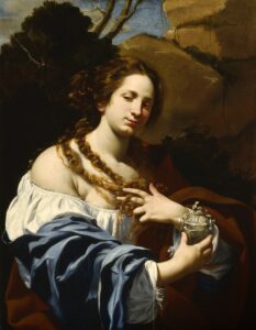 Simon Vouet, Virginia da Vezzo, the Artist's Wife, as Mary Magdalene, c 1627 Oil on canvas, 40 x 30.9 in Los Angeles County Museum of Art
