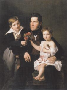 Ferdinand Waldmüller, Johann Feldmüller With His Two Children, 1834 Oil Museum Georg Schäfer, Schweinfurt, Germany