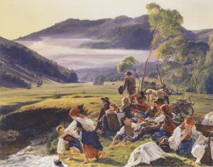 Ferdinand Waldmüller, The Pilgrims Resting, 1859 Painting Private collection, Vienna