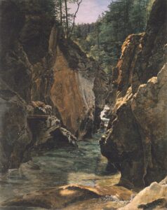 Ferdinand Waldmüller, Rettenbach-Gorge at Ischl, 1831 Painting Museum Georg Schäfer, Schweinfurt, Germany