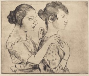 Karl Hubbuch, Lydia and Betty Drypoint on wove paper, 13 3/16 x 15 13/16 in National Gallery of Art, Washington DC
