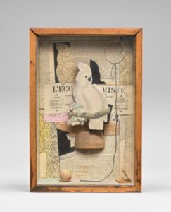 Joseph Cornell, A Parrot for Juan Gris, 1953–1954 Box construction, 17.75 x 12.2 x 4.6 in National Gallery of Art, Washington