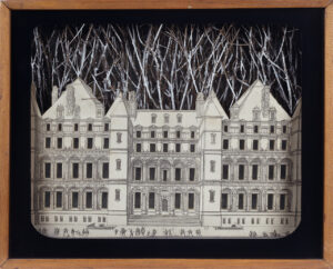 Joseph Cornell, Setting for a Fairy Tale, 1942 Glass-paned wooden box with printed paper, cardboard, twigs, mirror, and paint Dimensions, 11 9/16 x 14 3/8 x 3 7/8 in Peggy Guggenheim Collection, Venice