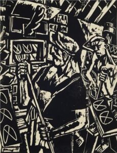 Karl Hubbuch, Untitled Woodcut, 19.7 x 17.3 in