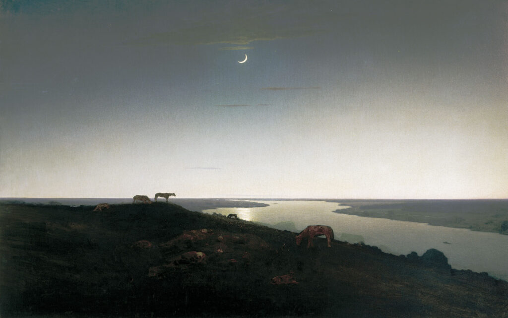 Arkhip Kuindzhi, Nighttime Horses Grazing, c 1905—1908 Oil on canvas, 42.1 x 66.5 in Russian Museum, St Petersburg