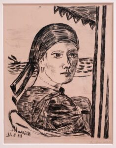 Max Beckmann, Minette/Girl's head, 1922 Etching Osthaus-Museum Hagen, Germany