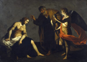 Alessandro Turchi, Saint Agatha Attended by Saint Peter and an Angel in Prison, between c 1640 and c 1645 Oil on slate, 13 11/16 x 19 1/2 Walters Art Museum, Baltimore