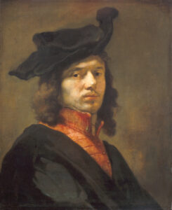Carel Pietersz. Fabritius, Self-portrait, circa 1645 Oil on panel, 24.5 x 20.1 in Alte Pinakothek, Munich
