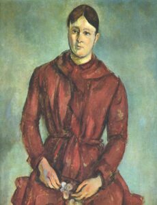 Paul Cézanne, Madame Cézanne in a Red Dress, between 1888 and 1890 Oil on canvas, 36.6 x 29.1 in São Paulo Museum of Art