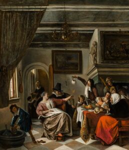 Jan Steen, "As the Old Sing, the Children Peep," 1662 Oil on canvas, 37 x 31.8 in Musée Fabre, Montpellier, France